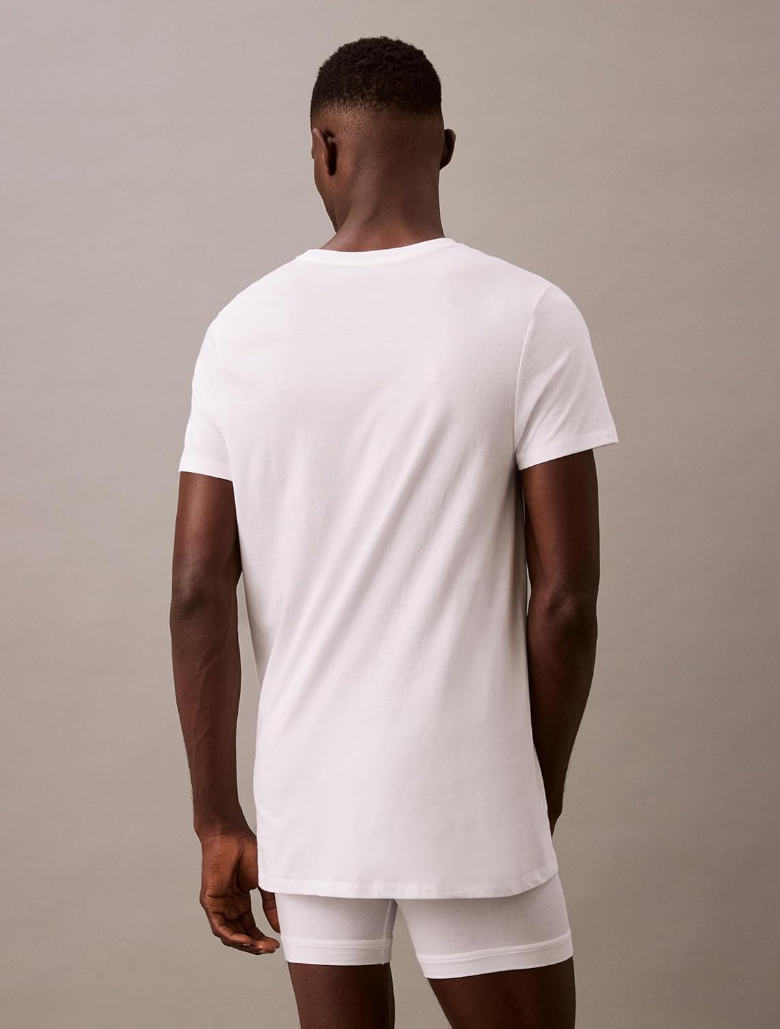 Комплект из 3 мужских классических хлопковых маек Calvin Klein, 3 White Crewneck — фото 3