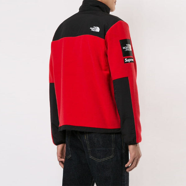 Куртка Supreme SS19 x The North Face Arc Logo Denali Fleece Jacket Red, красный — фото 4