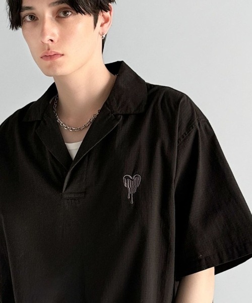 

Пуловер из хлопка рипстоп с открытым воротником Classical Origin, черный