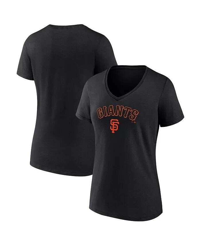

Женская черная футболка San Francisco Giants Team Lockup с V-образным вырезом Fanatics