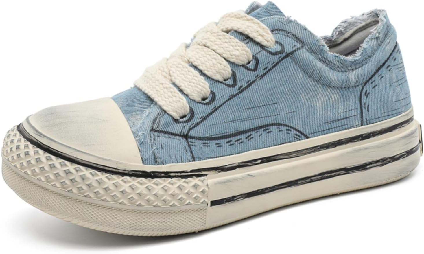 

Мужские винтажные потертые тканевые кроссовки, модная повседневная обувь- идеально для прогулок по городу, отдыха и ежедневной носки Kpdwfms, синий