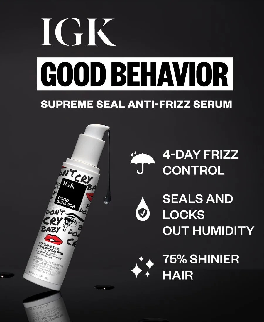 IGK Hair Сыворотка против пушистости волос Good Behavior Supreme Seal, 1,7 унции — фото 2