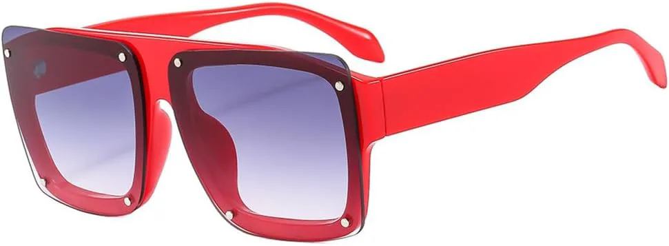 

Солнцезащитные очки UV400 с защитой от УФ-излучения — большие, в стиле панк, черные, с заклепками, для женщин и мужчин, для бега и активного отдыха generic, Red-gray