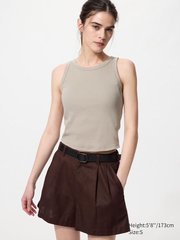 

Укороченный рифленый бра-топ Uniqlo, 31 beige