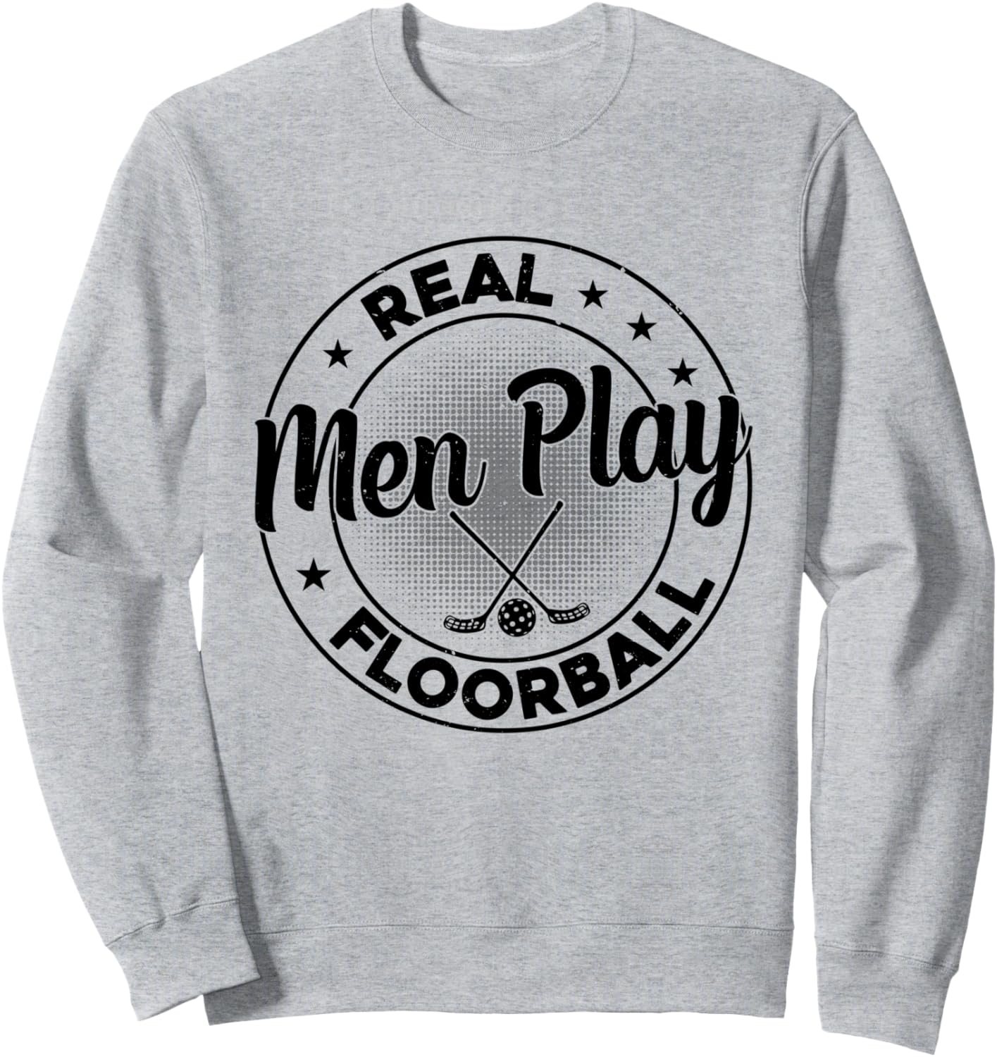 

Футболка с надписью «Настоящие мужчины играют в флорбол» Unihockey Floorball Player, серый