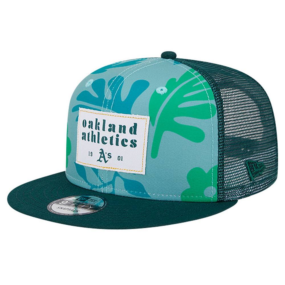 

Мужская кепка New Era Green Oakland Athletics Bikini Bottom Trucker 9FIFTY Snapback, цвет Oas Green