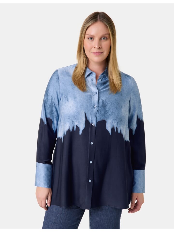 

Блуза SAMOON Bluse Langarm, цвет Dark Lake Blue gemustert