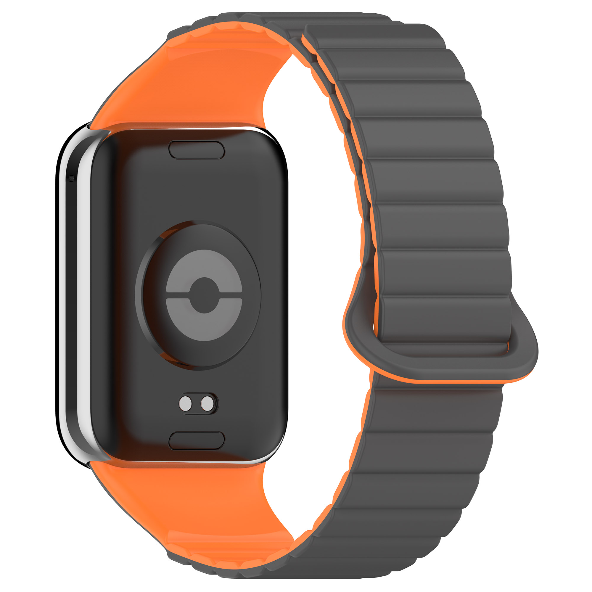 

IBOANN Часы Watch Band Xiaomi Compatibility 230mm Silicone Material, Gray Orange 【Magnetic Upgrade, Two-color Silicone】