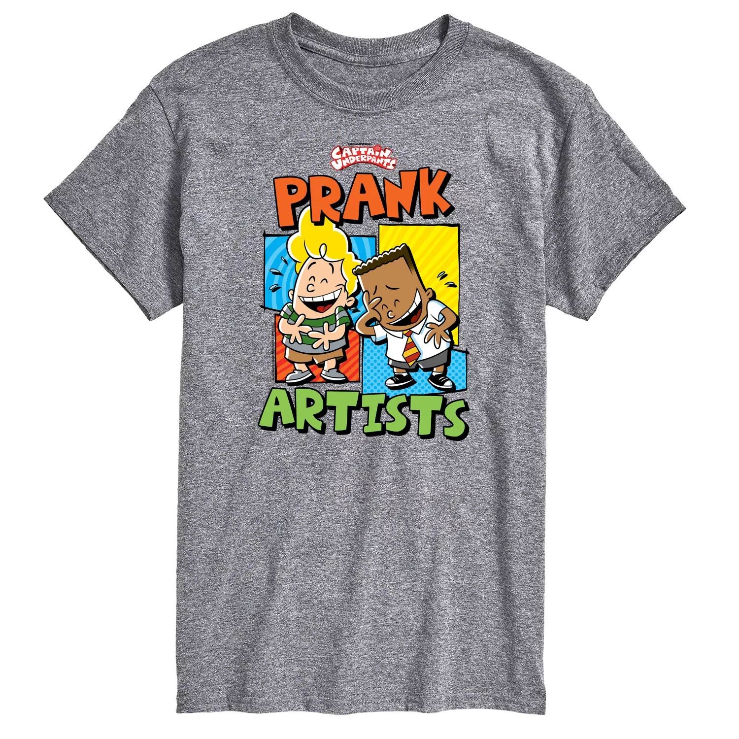 

Футболка с рисунком Big & Tall Captain Underpants Prank Artists License, серый