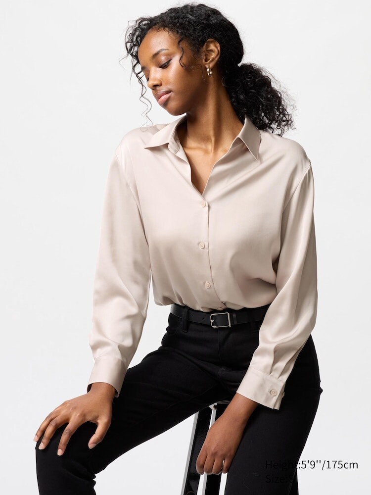 

Атласная Блуза Uniqlo, цвет 10 розовый
