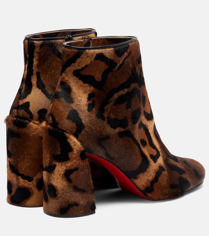 Ботильоны Jane 85 из телячьей кожи с леопардовым принтом Christian Louboutin, Brown/Black — фото 2