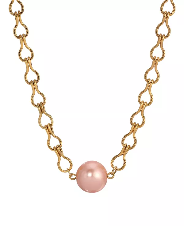 

Ожерелье из жемчуга персикового цвета золотистого оттенка 2028, beige