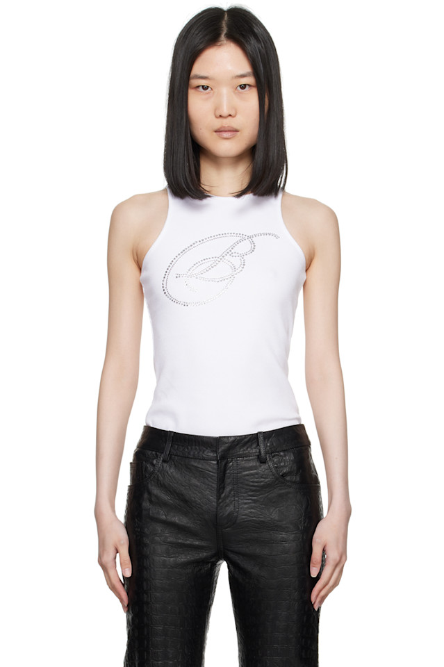 

Футболка с логотипом Crystal-Cut Blumarine, цвет ivory