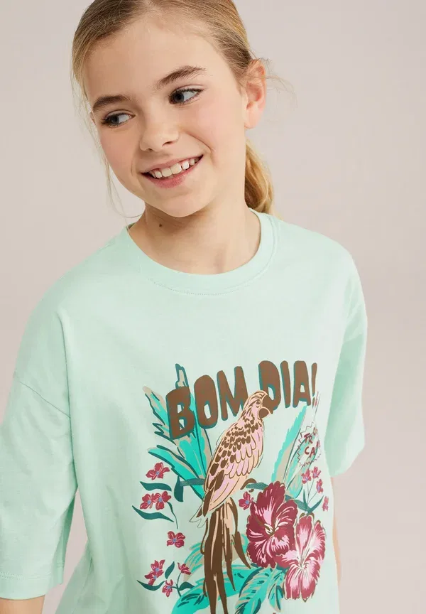 Футболка принтованная We Fashion, цвет мята — фото 3
