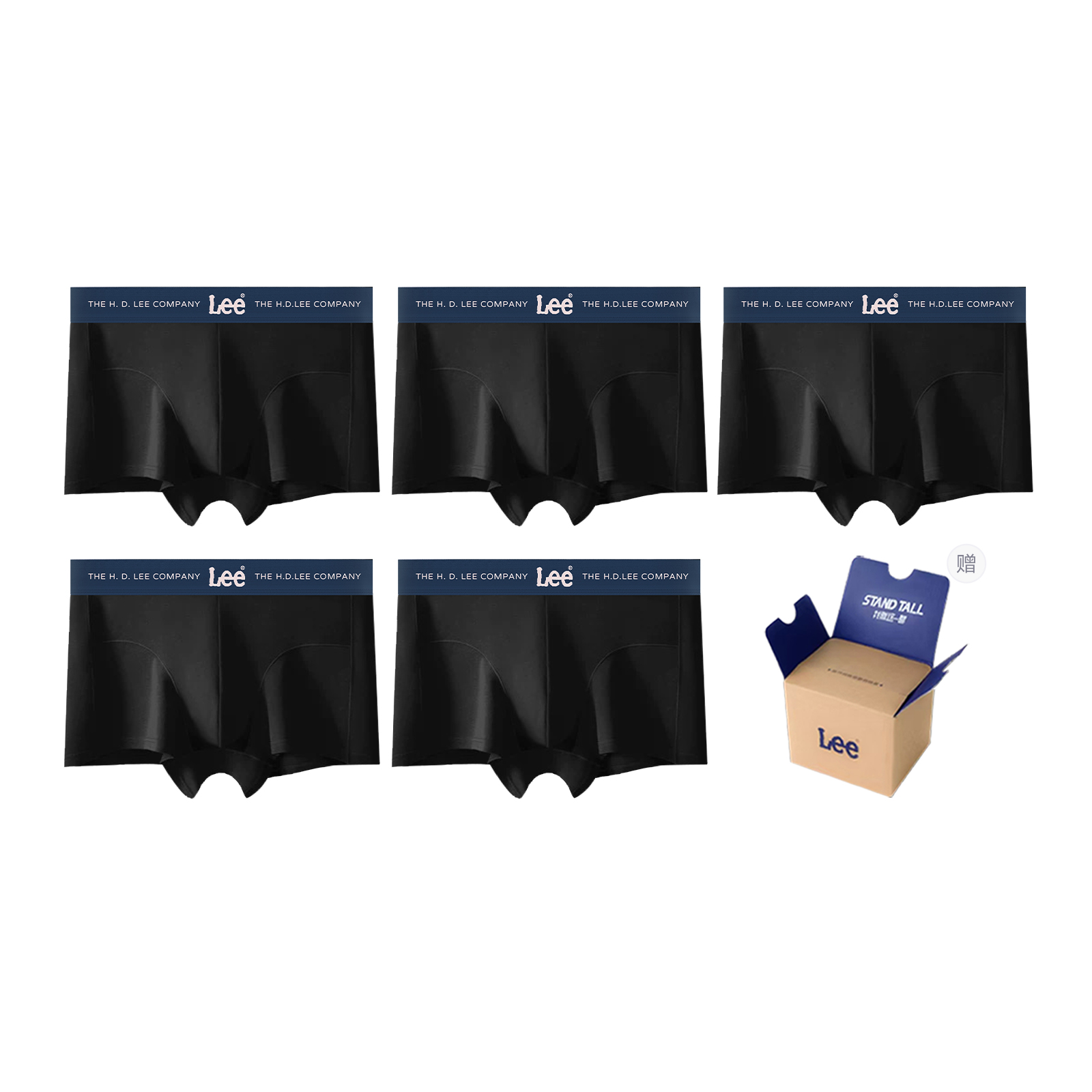 

Классические трусы 101 для мужчин боксеры 3 5 штук Lee, черный