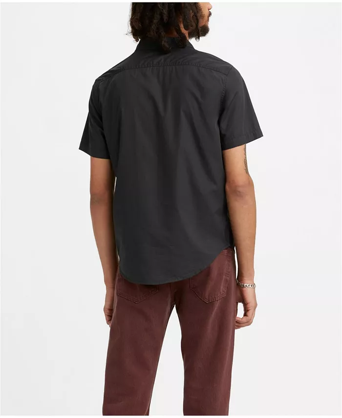 Мужская классическая рубашка с коротким рукавом и одним карманом, Regular Fit Levi's, черный — фото 2