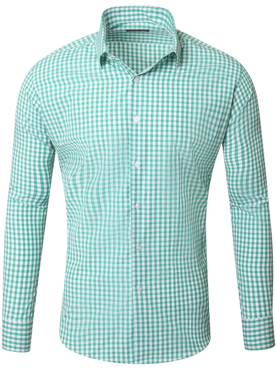 

Рубашка Slim Fit на пуговицах Reslad RS7007, зеленый