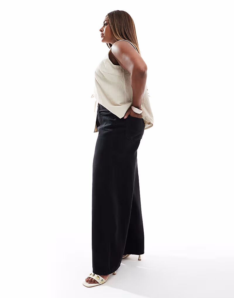 

Широкие джинсы ASOS DESIGN Curve черного цвета - ЧЕРНЫЙ ASOS Curve