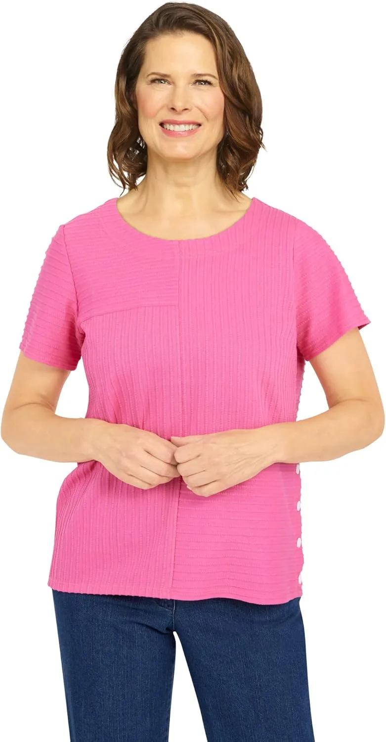 

Alfred Dunner женский топ из комбинированной ткани ottoman