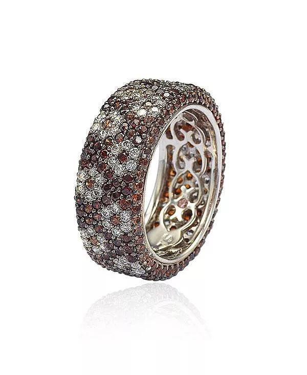 

Кольцо Suzy Levian из стерлингового серебра с кубическим цирконием коричневого цвета с цветком вечности Suzy Levian New York, brown