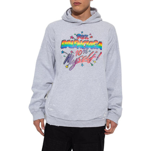 Толстовка 90/10 hoodie wide fit 'grey' Balenciaga, серый — фото 3