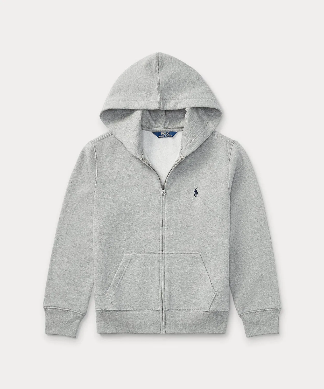 Флисовая худи с капюшоном, хлопковая смесь, Polo Ralph Lauren, серая — фото 2