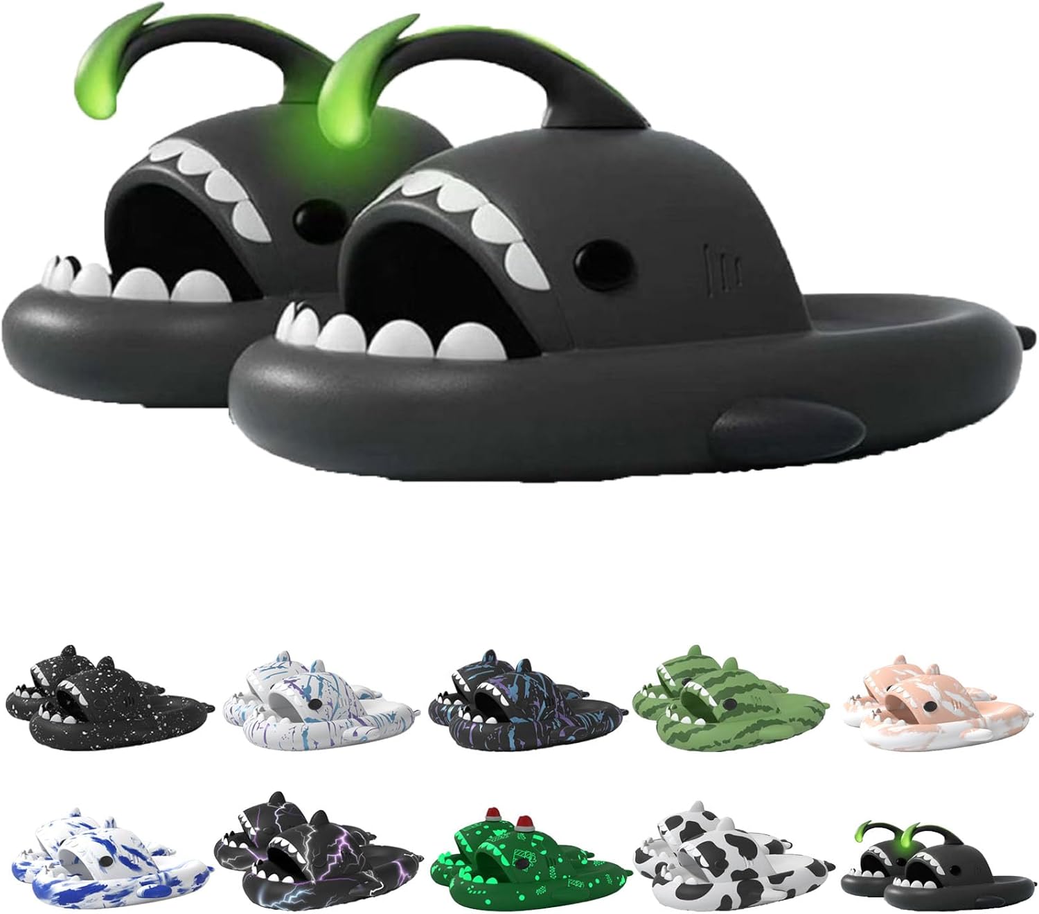 Оригинальные шлепанцы Sharklas Polares, оригинальные Sharklas, шлепанцы Sharky, шлепанцы с изображением акулы, сандалии Shark Slides для женщин и мужчин Jfxgjuv, Angler Fish 9.5-10 Women/7.5-8 Men