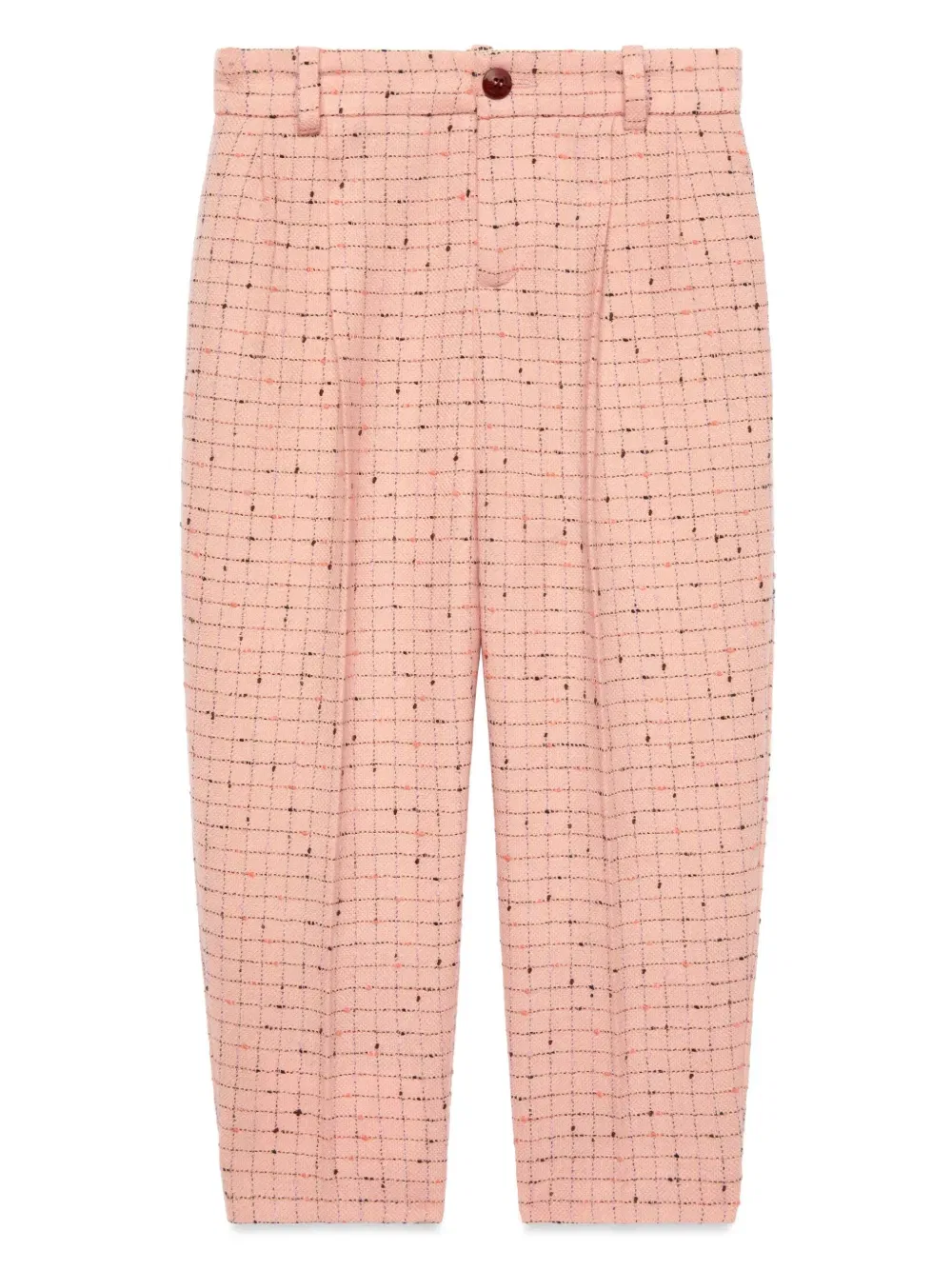 Шерстяные брюки в клетку с интарсией Gucci Kids, розовый