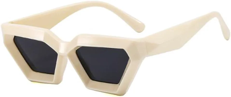 

Многоугольные солнцезащитные очки для путешествий в стиле панк-хип-хоп с защитой от УФ-излучения для мужчин и женщин sundry goods, Rice Yellow Frame Tea Flakes