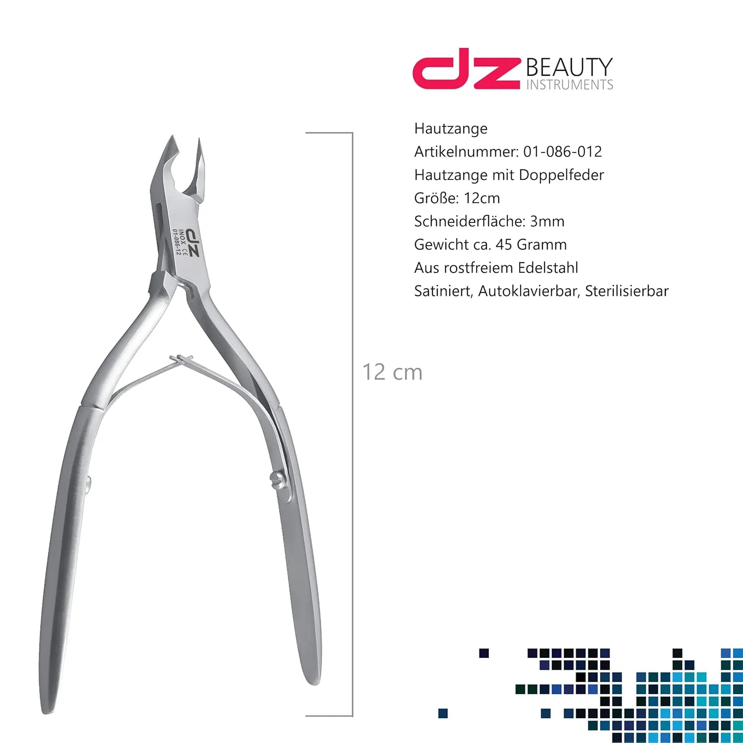 Кусачки для кутикулы из нержавеющей стали DZ, 3 мм Dz Beauty Instruments — фото 2