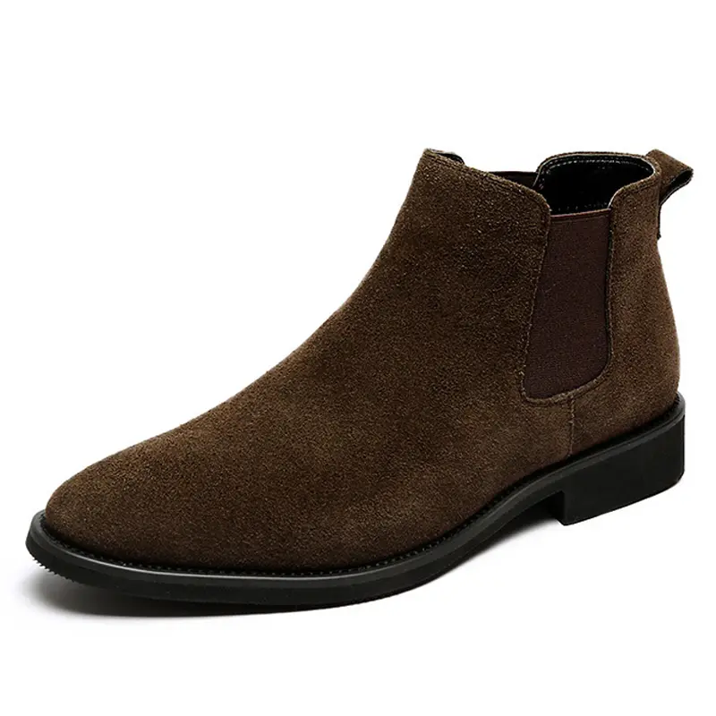 

WEISHIBANGWEI Коричневые короткие челси для мужчин, цвет Brown