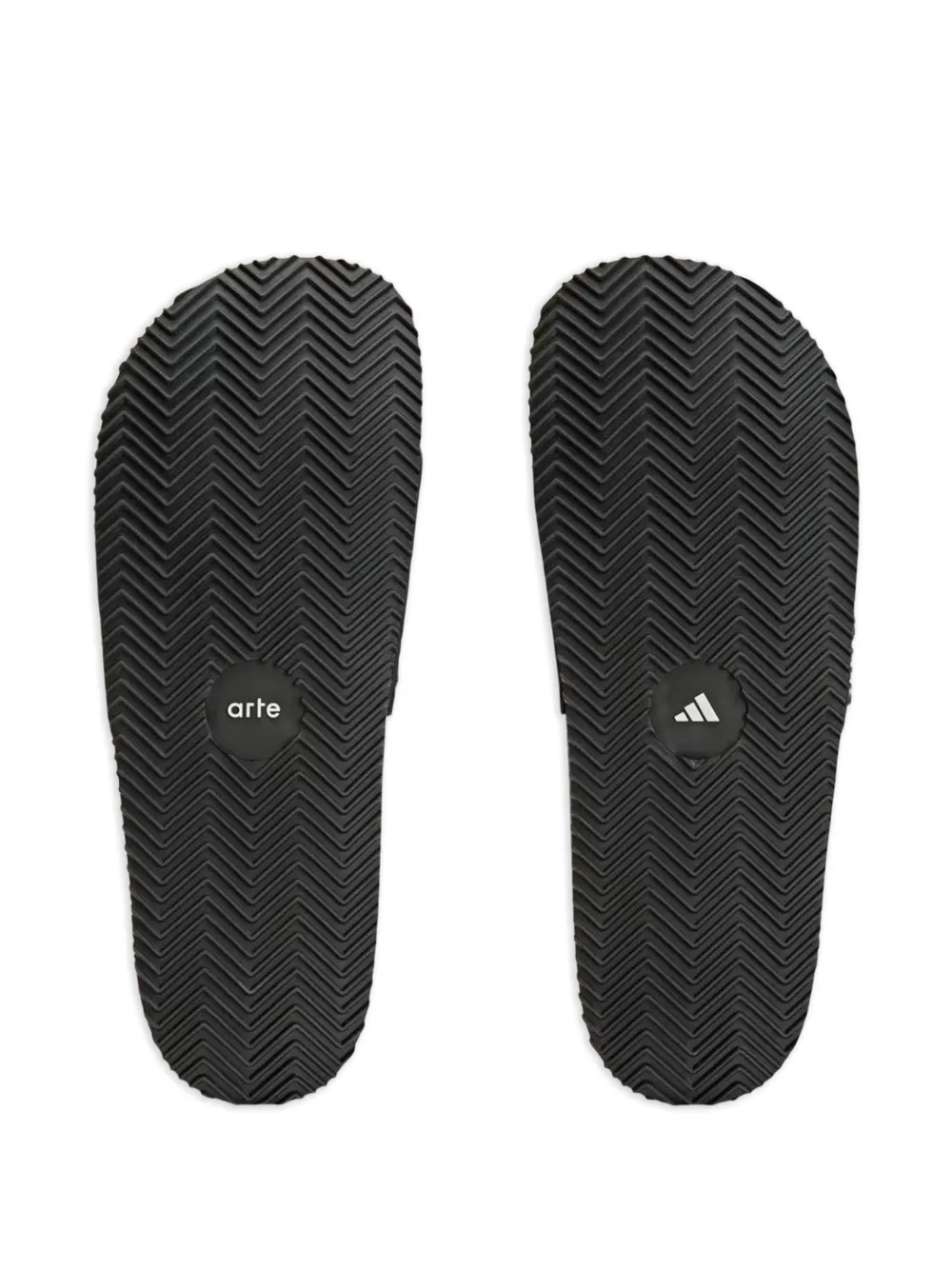 Шлепанцы в полоску из коллаборации с Arte Adidas, черный — фото 4