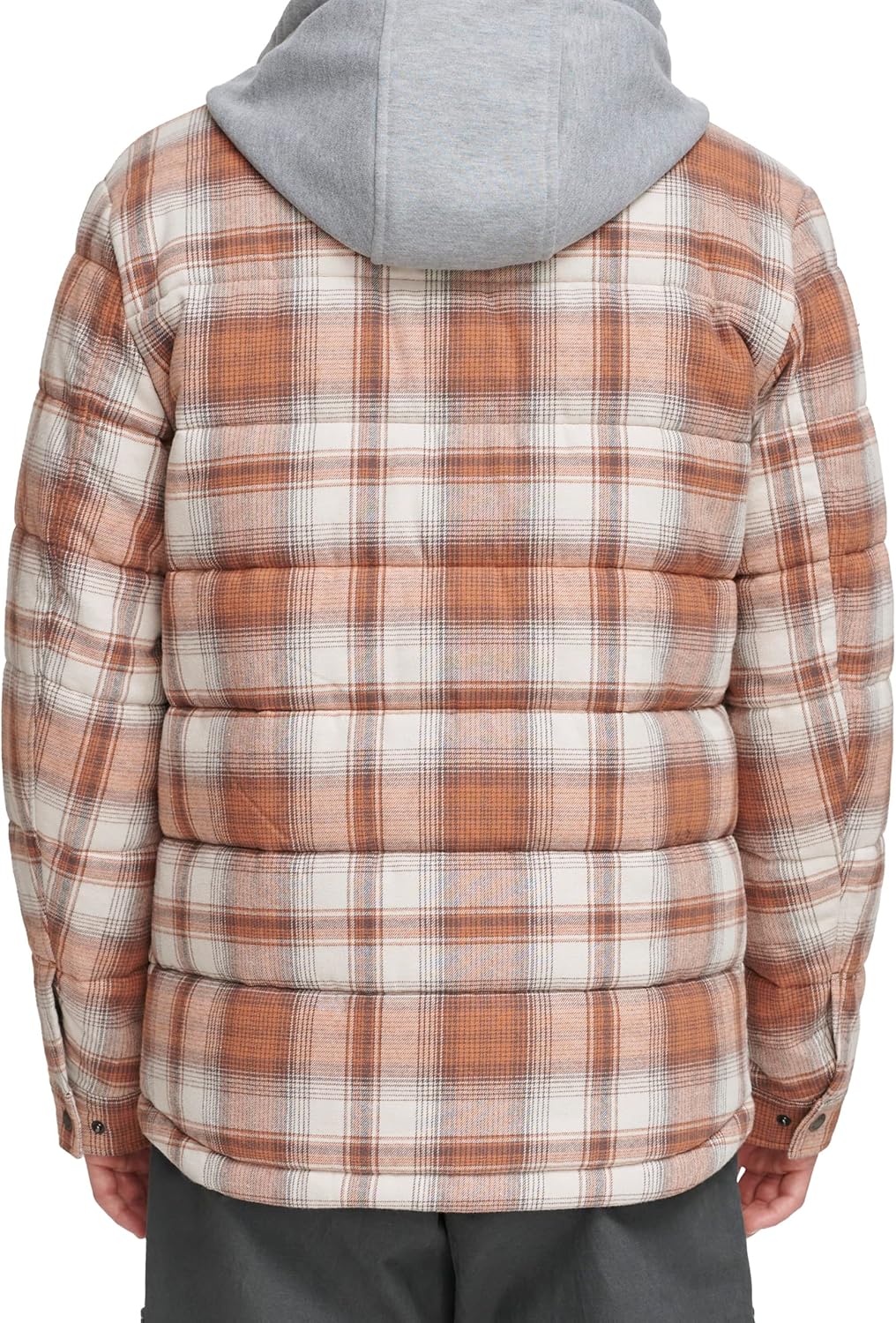 Мужская клетчатая куртка-рубашка Levi's с капюшоном и подкладкой из шерпы (стандартные размеры, большие и высокие), Orange Ombre — фото 4