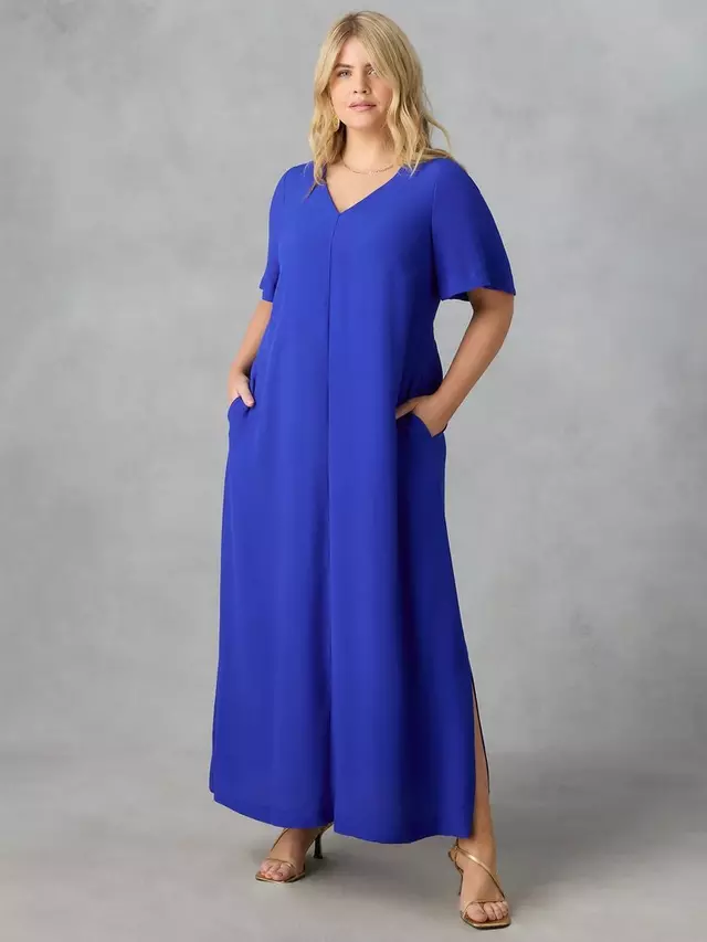 

Платье Live Unlimited Curve V-Neck T-shirt Maxi, синий