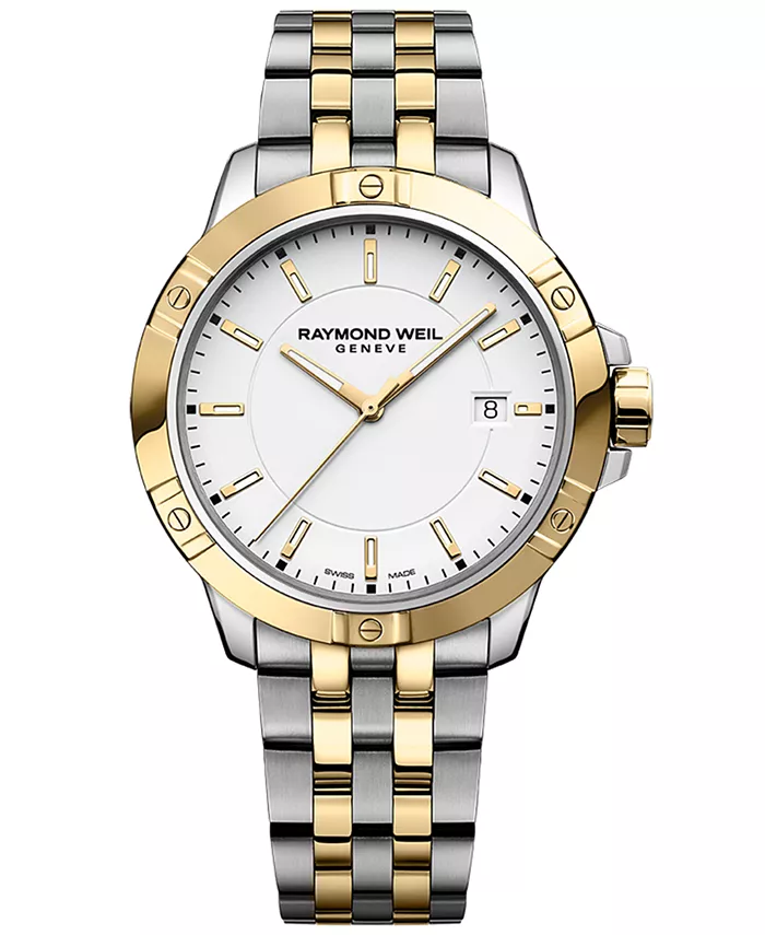 

Мужские часы Swiss Tango Quartz с двухцветным браслетом из нержавеющей стали, 41 мм Raymond Weil