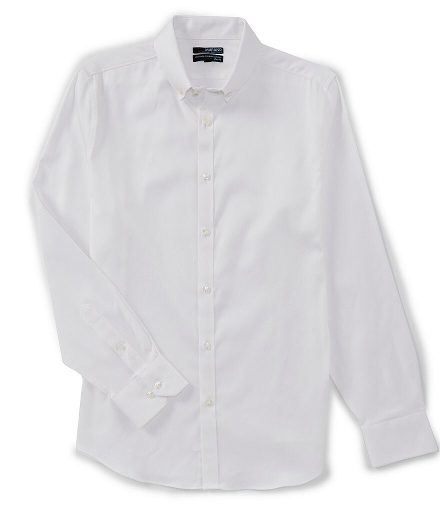 

Murano Wardrobe Essentials Облегающая однотонная тканая рубашка из твила с длинными рукавами, белый