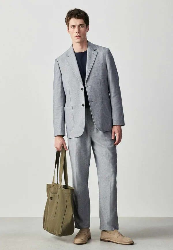 Брюки от костюма стандартного кроя Next, Chambray Blue — фото 2