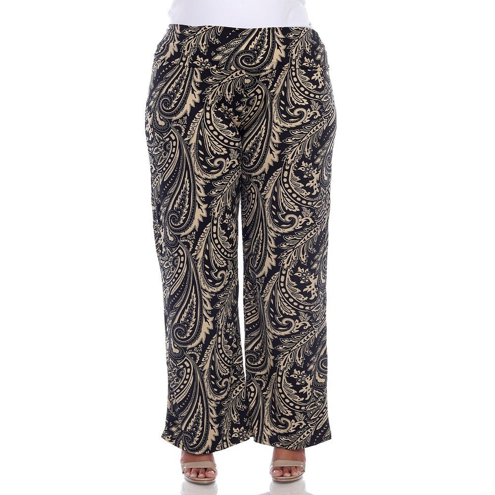 

Брюки-палаццо больших размеров с узором пейсли WM Fashion, цвет Brown Paisley