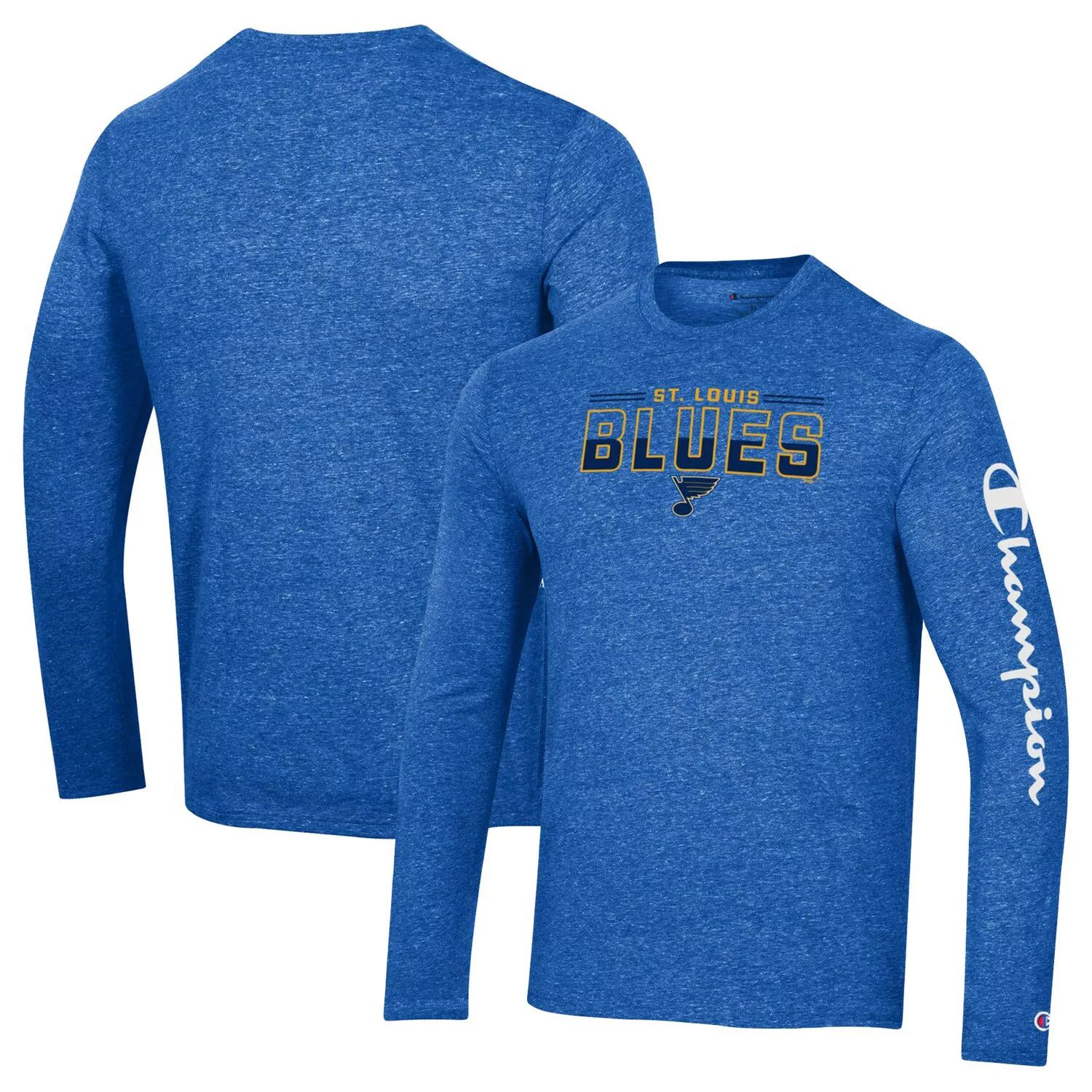 

Мужская футболка с длинными рукавами Heather Royal St. Louis Blues Tri-Blend Champion