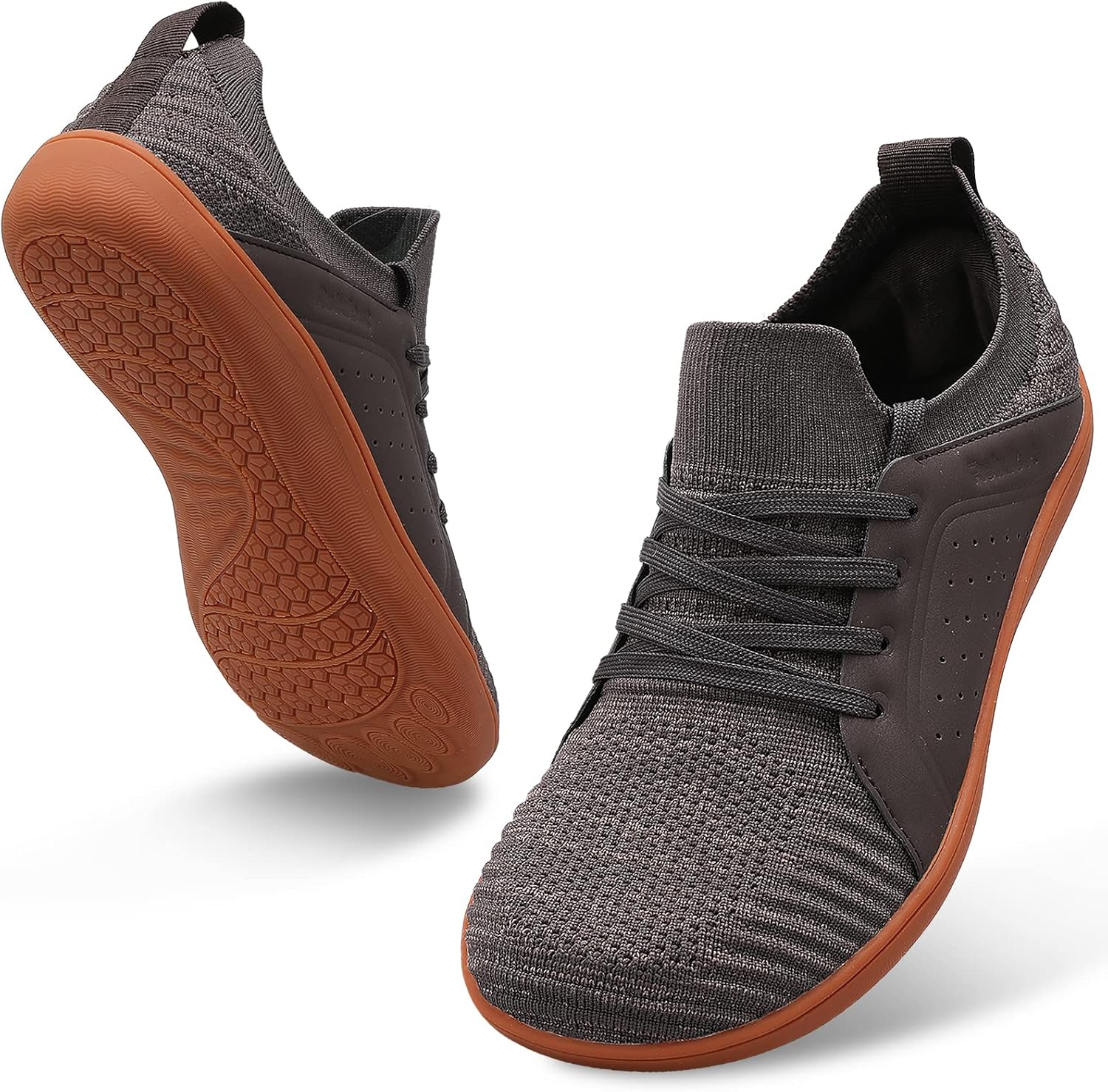 

Мужские Босоножки relxfeet Минималистичные Кросс-Тренеры Обувь для Широкого Пальца Ходьба Обувь С Нулевым Каблуком Кроссовки для Беговых Троп, коричневый