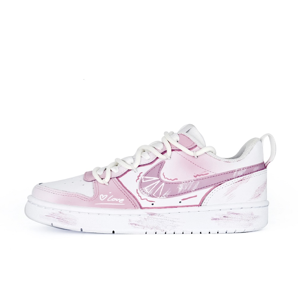 

Детские кроссовки для скейтбординга Court Borough Low 2 с низкой амортизацией, унисекс Nike, розовый/белый