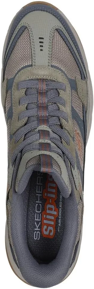 Мужские слипоны Skechers Vigor, серый/оливковый — фото 2