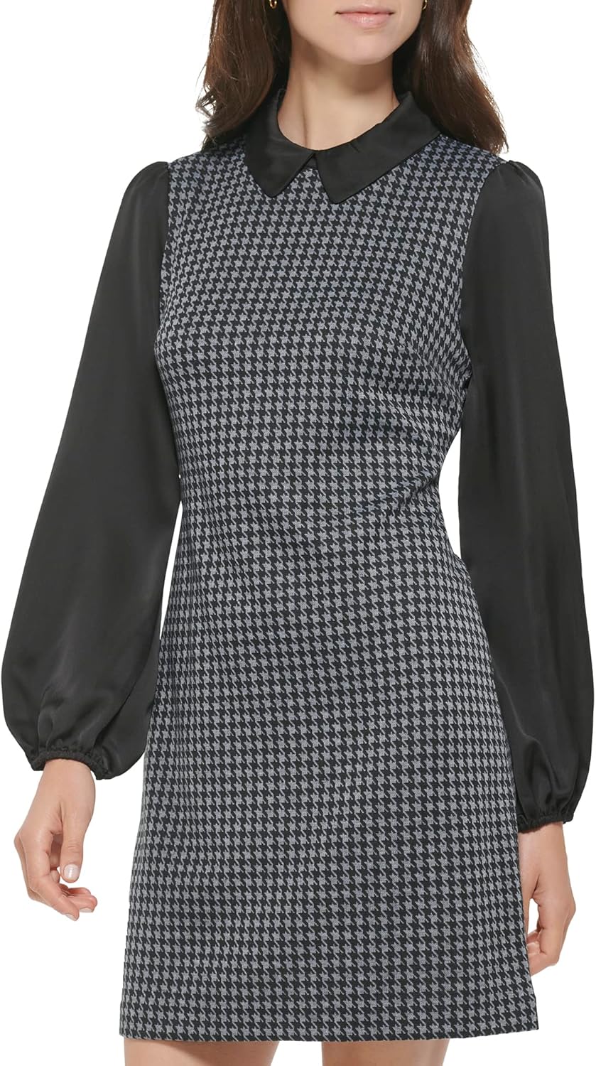 Женское платье-трапеция Tommy Hilfiger с воротником «Питер Пэн», Dark Grey/Black — фото 4