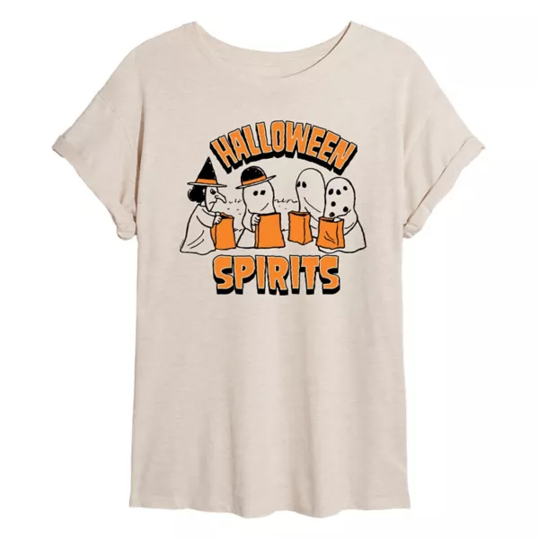 

Футболка Juniors' Peanuts Halloween Spirits большого размера Licensed Character, бежевый