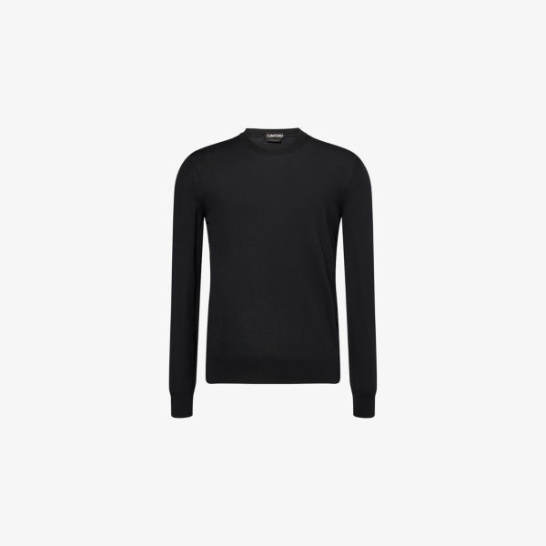 

Джемпер шерстяной Tom Ford с круглым вырезом, черный