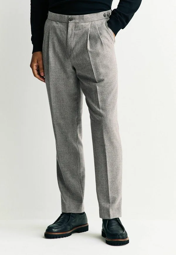 Классические брюки в фирменную клетку, как у делового костюма Next, Light Grey