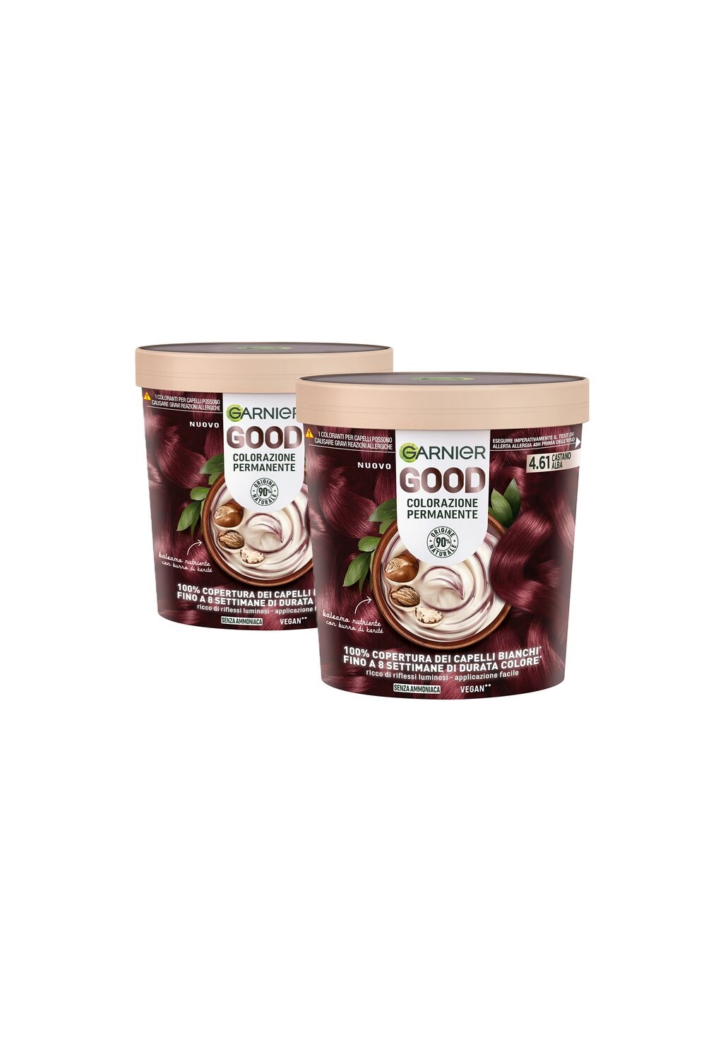 

Краска для волос GARNIER GOOD COLORAZIONE PERMANENTE SENZA AMMONIACA, 90% DI ORIGINE NATURALE, 2 PACK Garnier, коричневый