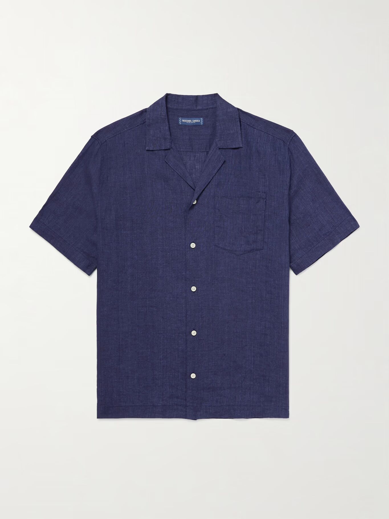 

Льняная рубашка Angelo Camp-Collar FRESCOBOL CARIOCA, синий