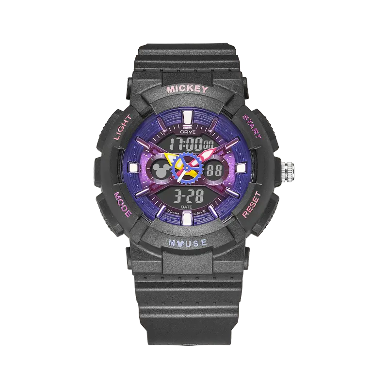 

Disney Часы Mickey Series Electronic+Quartz Movement TPU Strap Watch Unisex Gray Dial