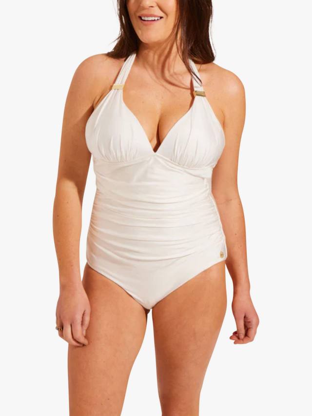 

Плавки Audrey Plunge с мягкими чашками удлиненной длины Seaspray, Cream